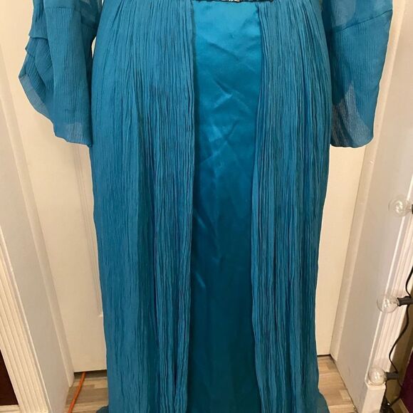 Carlos Miele designer evening 100% silk gown, size 44(US12) - Picture 4 of 16